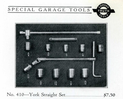 [1926 Catalog Listing for York Straight Socket Set]