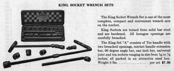 [Catalog Listing for King Socket Set A]