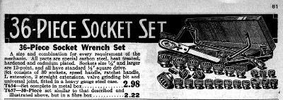 [1935 Catalog Listing for 36-Piece Socket Set]