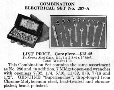 [1931 Catalog Listing for Williams No. 287A Midget Electrical Set]