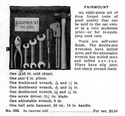 [1925 Catalog Listing for Fairmount No. 350 Tool Kit]