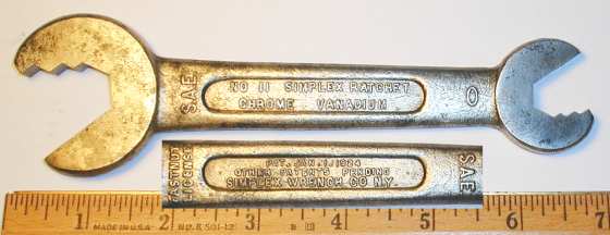 [Simplex No. 11 Ratcheting Open-End Wrench]